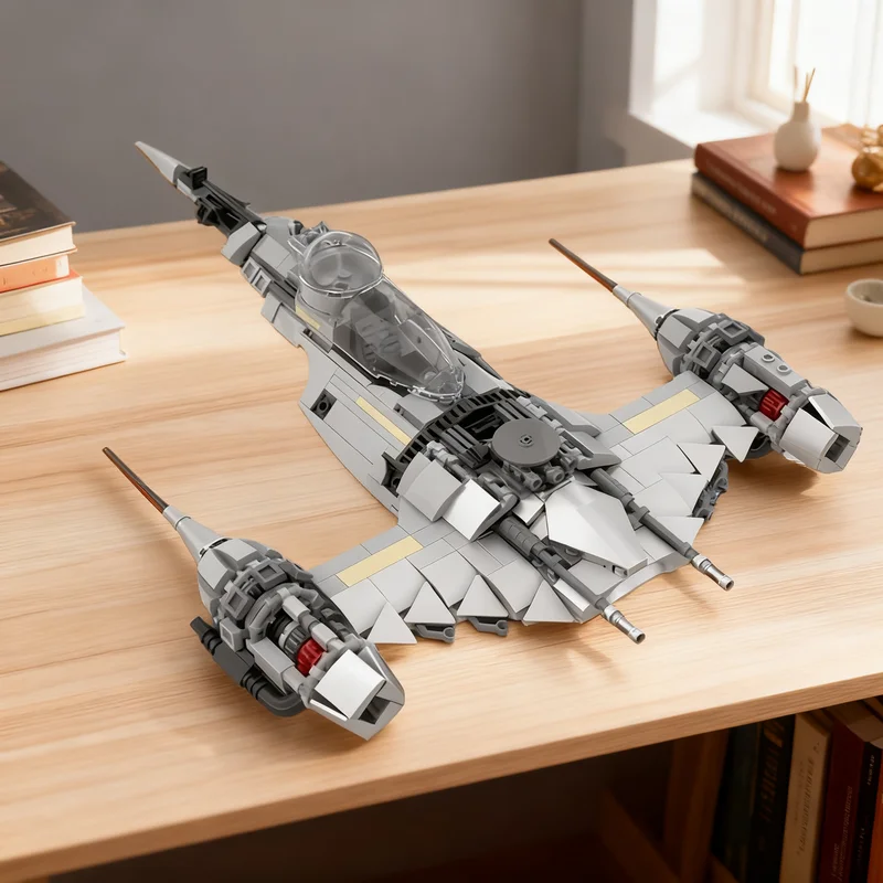 554pcs MOC Din Djarin's N-1 Starfighter Star Battle Model Building Blocks Toy Architecture Christmas Gift Display Collection 3D