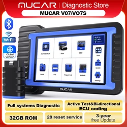 MUCAR VO7/VO7S herramienta de diagnóstico de coche bidireccional ECU codificación Obd2 escáner diagnóstico de sistema completo 28 servicios de reinicio AutoAuth for FCA SGW