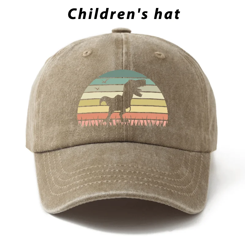 Boys Girls Dinosaur Shadow Pattern Outdoor Hat, Fashion Kids Soft Brim Baseball Cap, Adjustable Circumference, Teens Versatile T