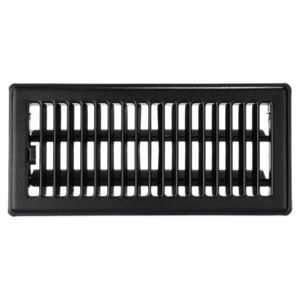 غطاء فتحة تهوية قابل للتعديل من الفولاذ الأسود غير اللامع مقاس 4 بوصة × 10 بوصة، تصميم متين وسهل التنظيف