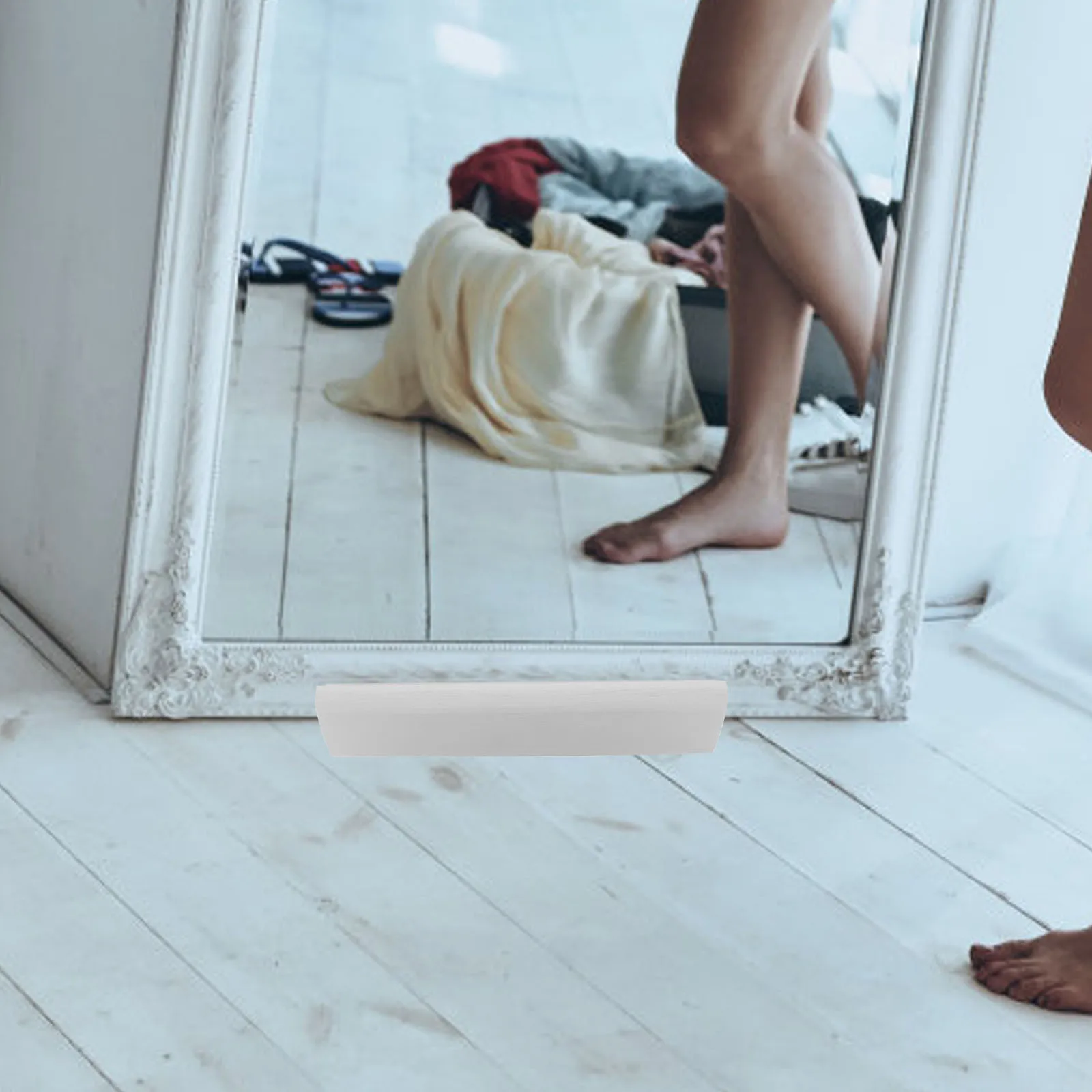 

Wood Full Length Mirror Stand Floor Display Holder Support Anti Slip Pad Large Base Artwork Rack Modern Standing Organizer