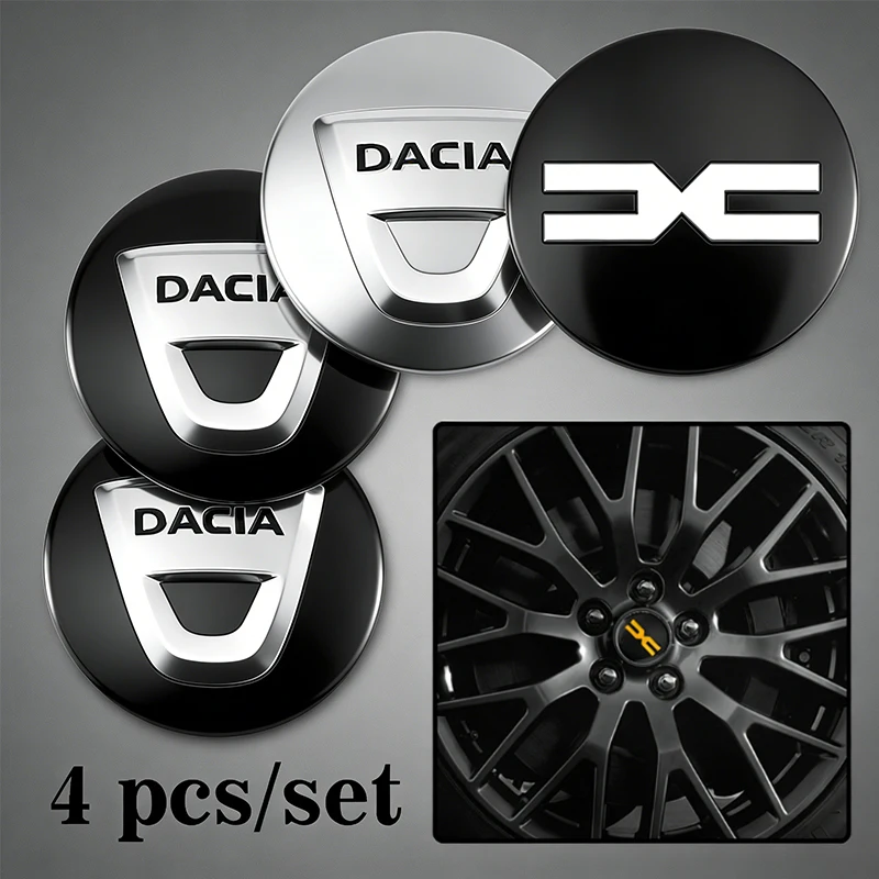 4 Uds 56mm pegatinas para ruedas de coche tapacubos centrales emblema de coche insignia calcomanía para Dacia Duster Logan Sandero Stepway Dokker Lodgy MCV 2019