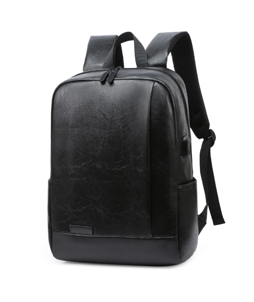 Sha backpack men's bag fashion sports youth schoolbag simple pu leather computer men's backpack