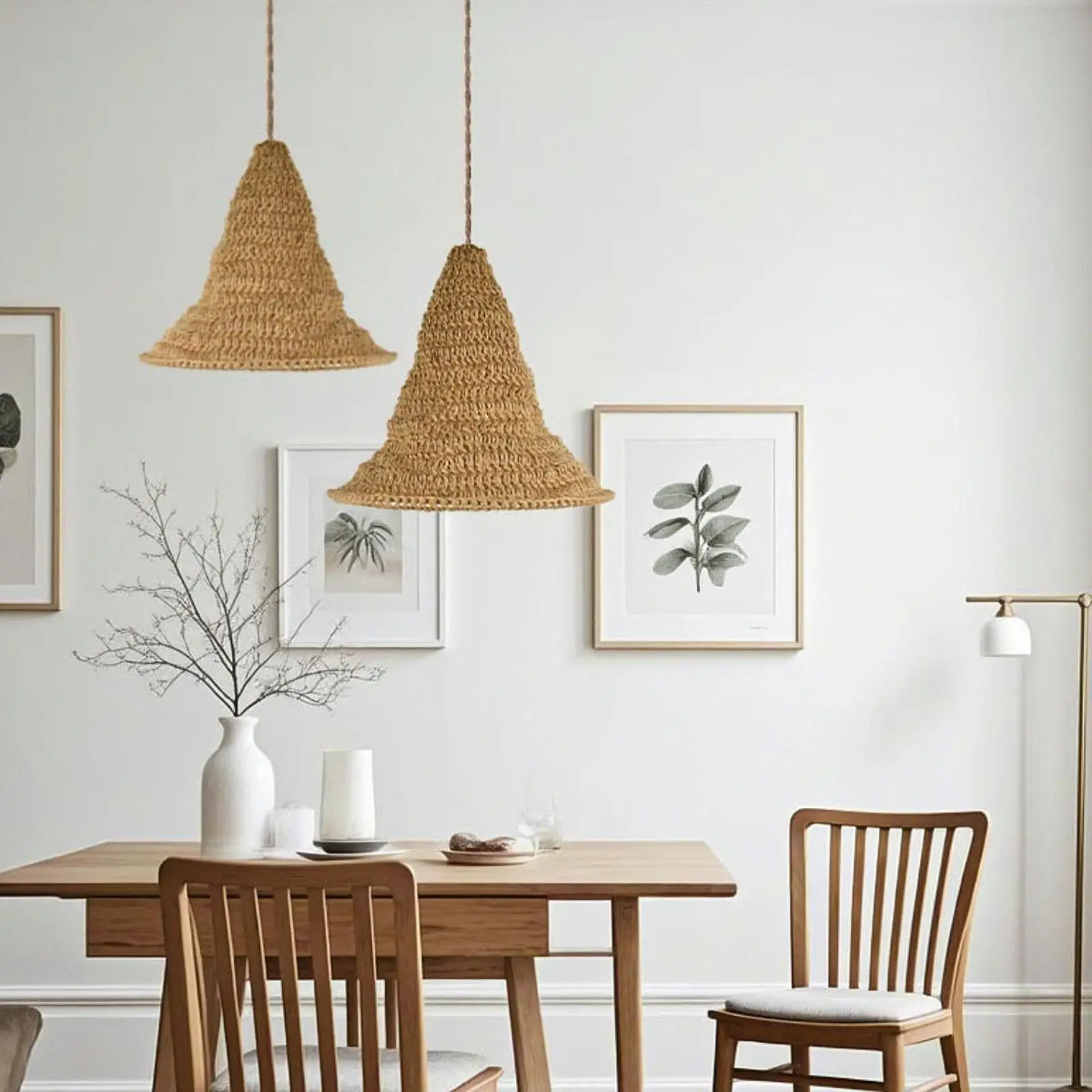 

Braided Rope Pendant Light Shade Woven Lampshade Rustic Ceiling Light Cover for Restaurant Bedroom Farmhouse Cafe Decoration