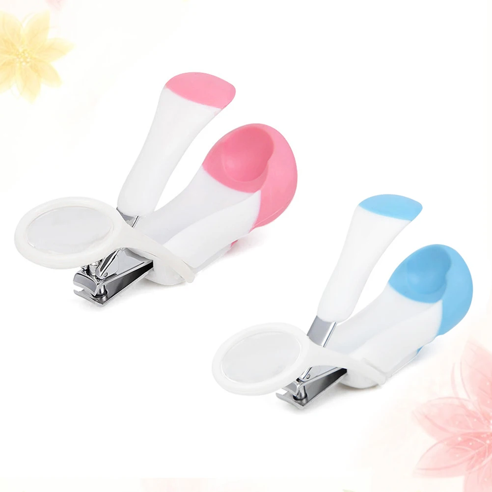 1pcs Pet Nail Clipper Stainless Steel Plastic Magnifying Glass Non-Slip Handle For Hedgehog Hamster Rabbit Guinea Pig Grooming