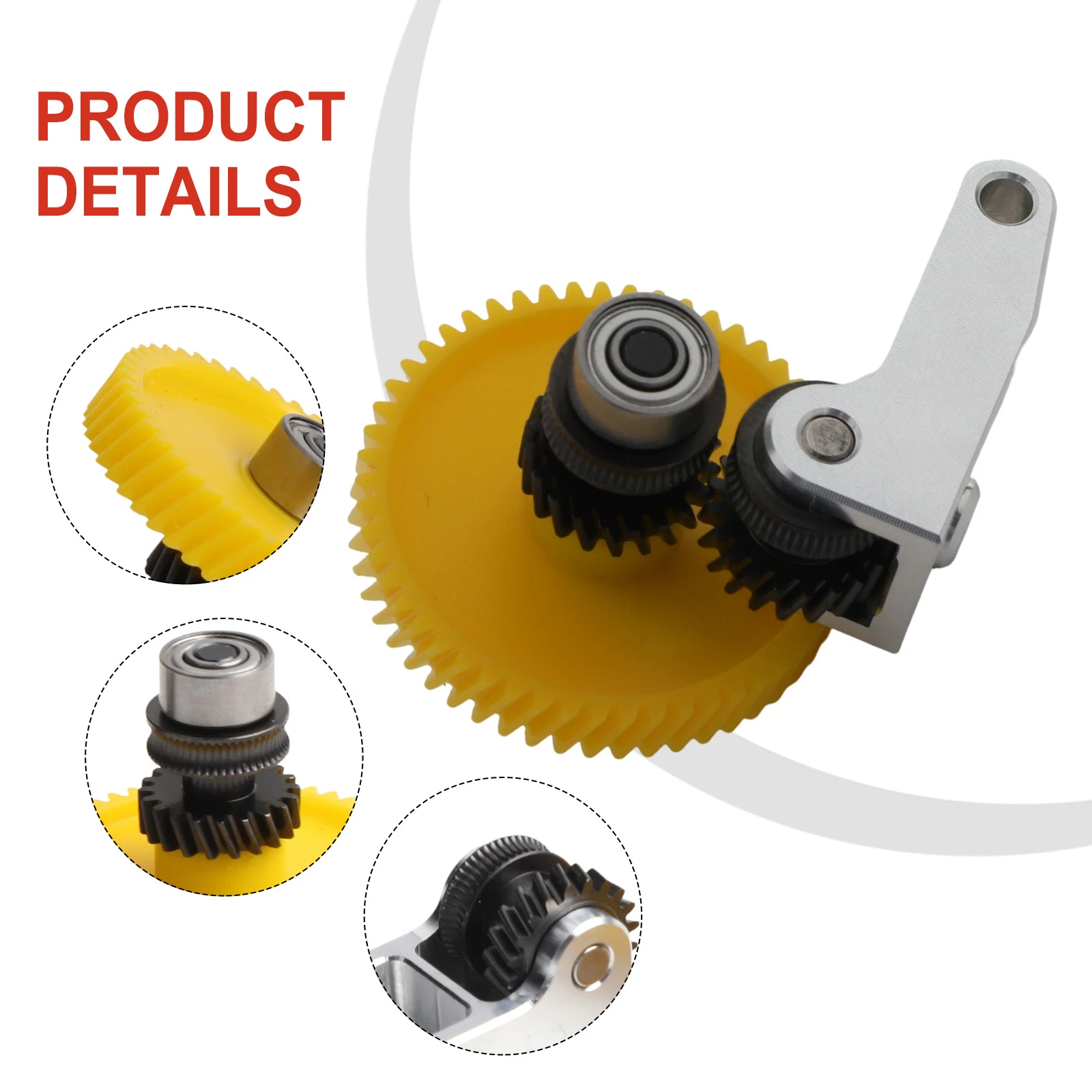 High Performance Hardened Steel Gear Kit with Aluminum Handle Compatible with For Bambu For X1 For P1 Models for 3D Printing