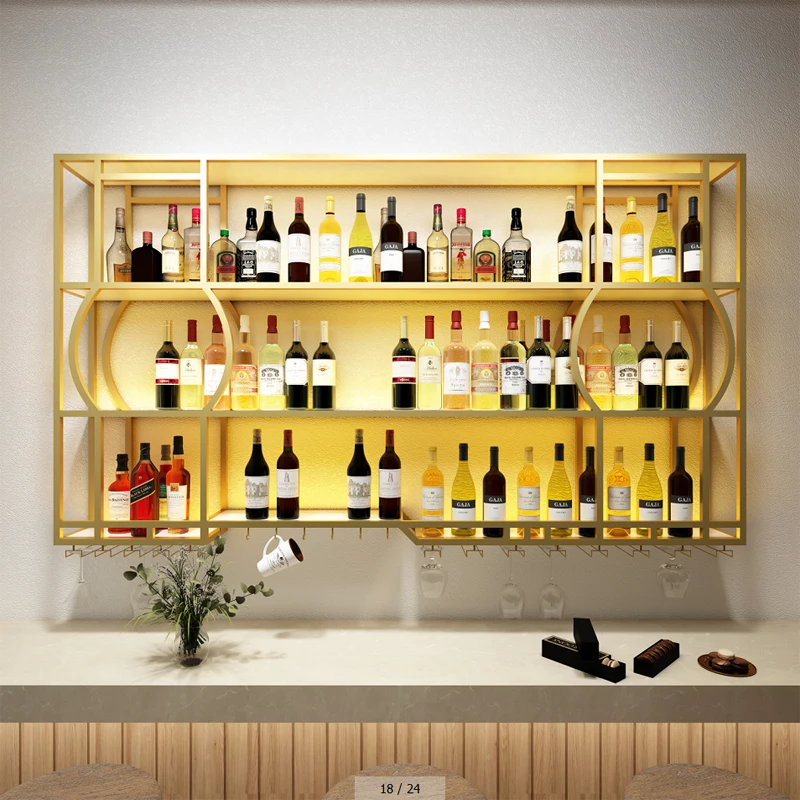 Bar bar simple red wine wall-mounted wine cabinet rack wall restaurant upside down home creative storage wine rack