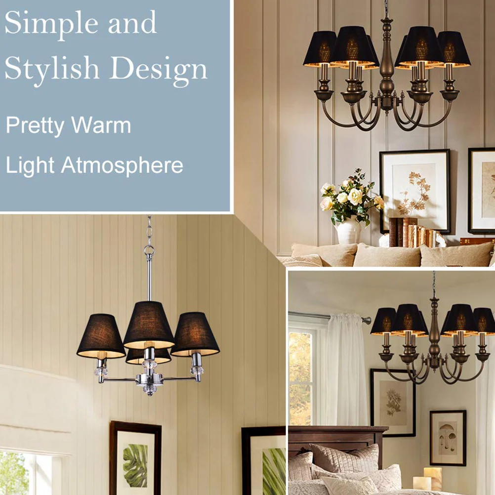 

Shade Accessory Black Cloth Material For Ceiling Light Desktop Lamp Bubble Finish Household Lamp Cover Warm