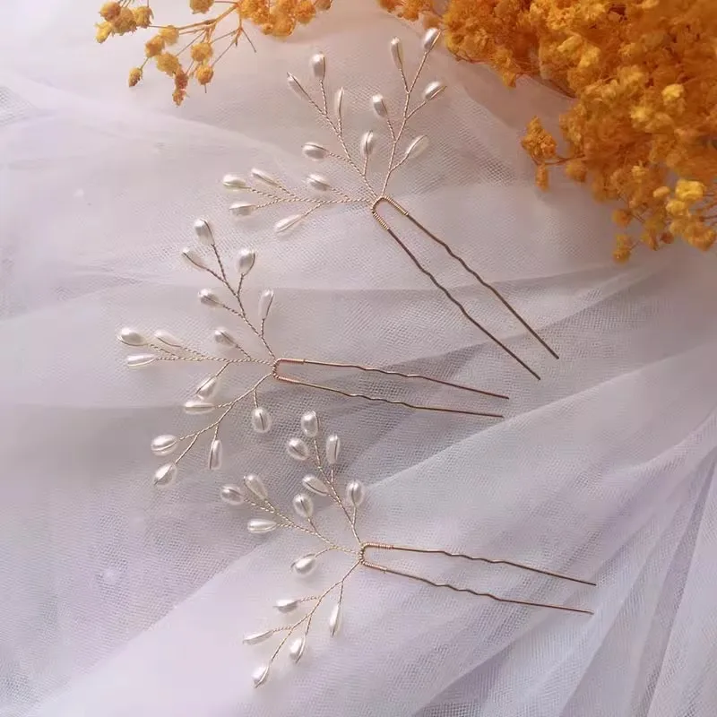 Pan Head Fever Hot Selling Ornaments Marriage Pin Hair Hair Hairpin Hairpin Hair Accessories U-shaped Clip Haircard - Detail 1