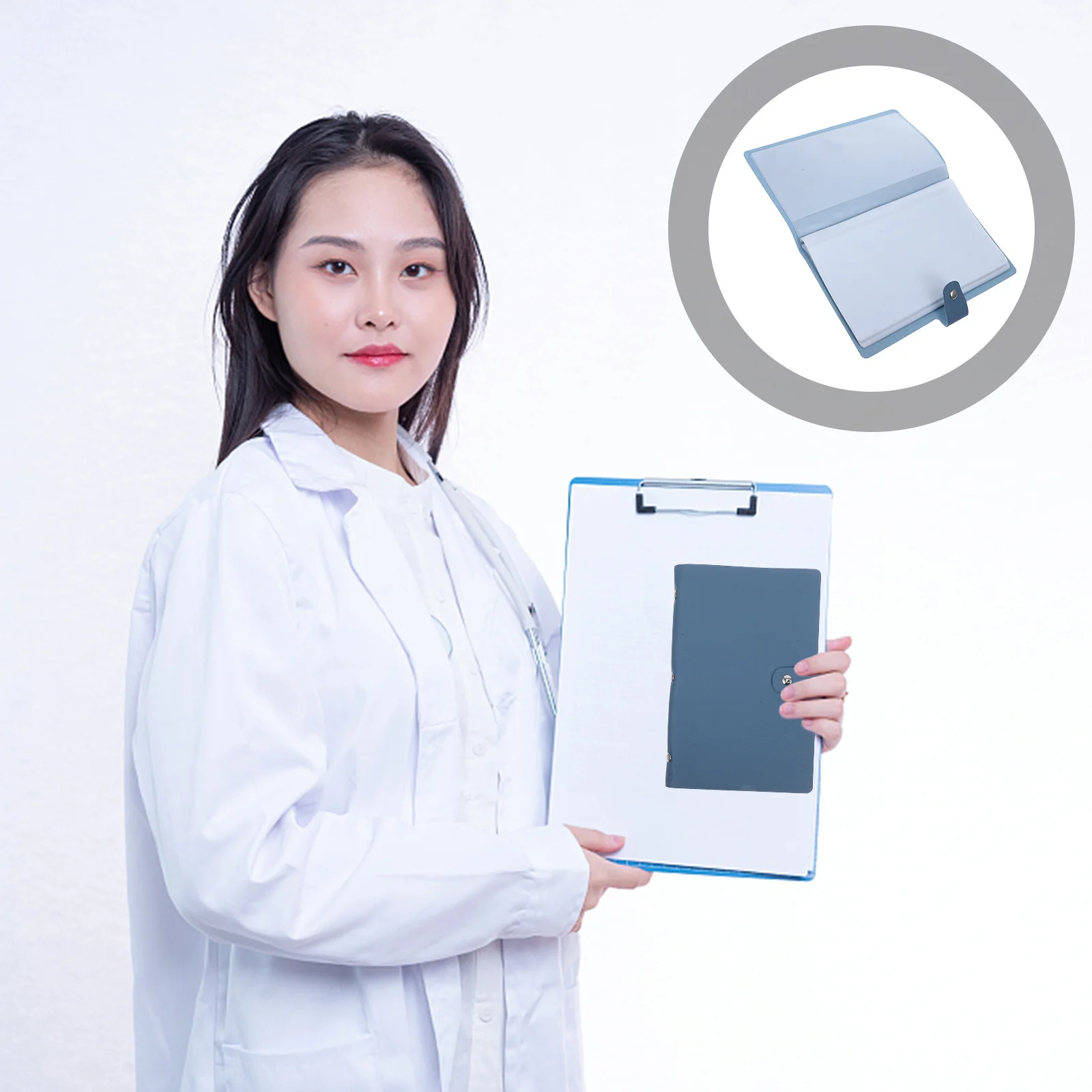 

1pc Invoice Album Pu Pvc Water-Resistant Portable Bill Organizer For Office Business Travel Document Storage Folder