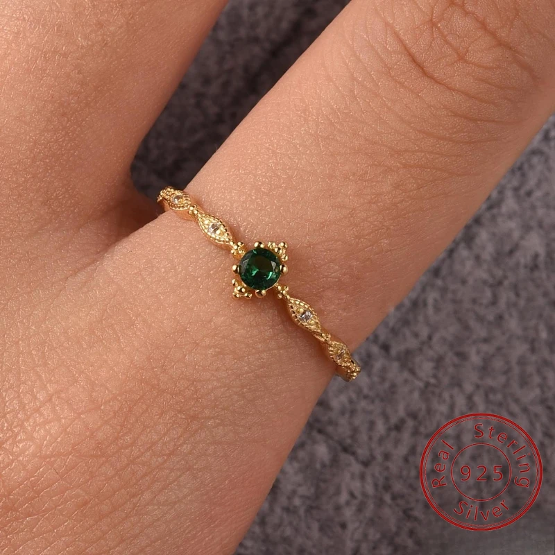 925 Sterling Silver Fashion Vintage Marquise Green Zircon Rings for Women Anniversary Party Ring Luxury Quality Fine Jewelry