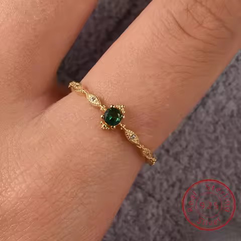 925 Sterling Silver Fashion Vintage Marquise Green Zircon Rings for Women Anniversary Party Ring Luxury Quality Fine Jewelry