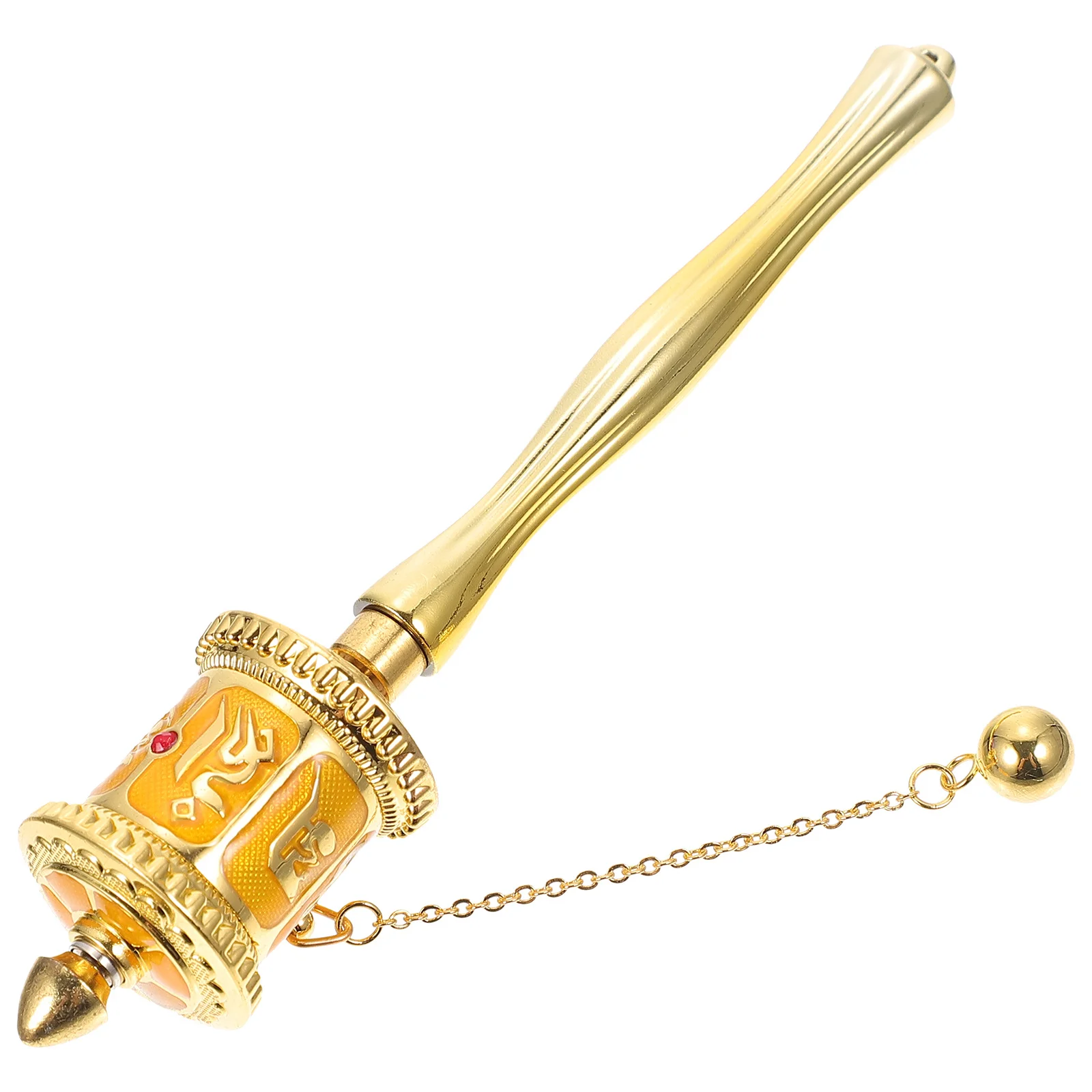 

Hand-Cranked Prayer Wheel Religious Decor Alloy Exquisite Long-Lasting Gift For Practitioners Unique Design