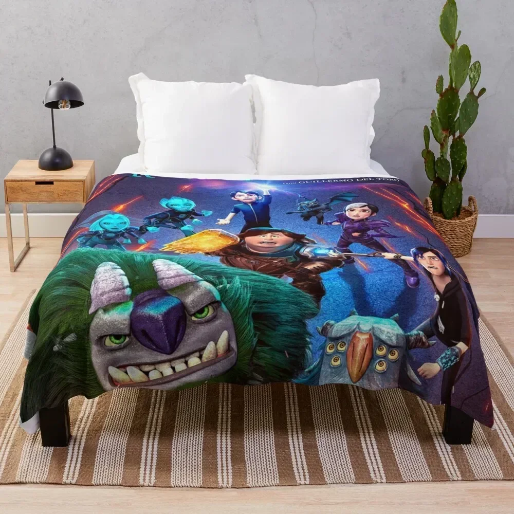 Trollhunters Throw Blanket Plaid on the sofa Extra Large Throw Flannels Moving Blankets