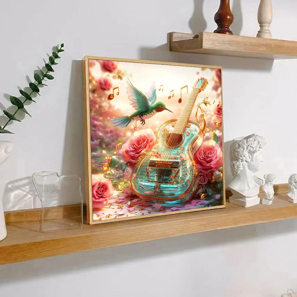 Animal Violin Diamond Painting Set Full Square Round Drill Mosaic Flower Handmade Gift Home Decoration