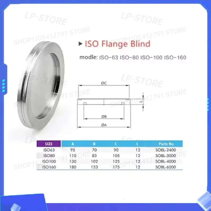 for Vacuum Flange Cover ISO 63 80 100 160 200 Flange Plate 304 Stainless Steel Blind Plate