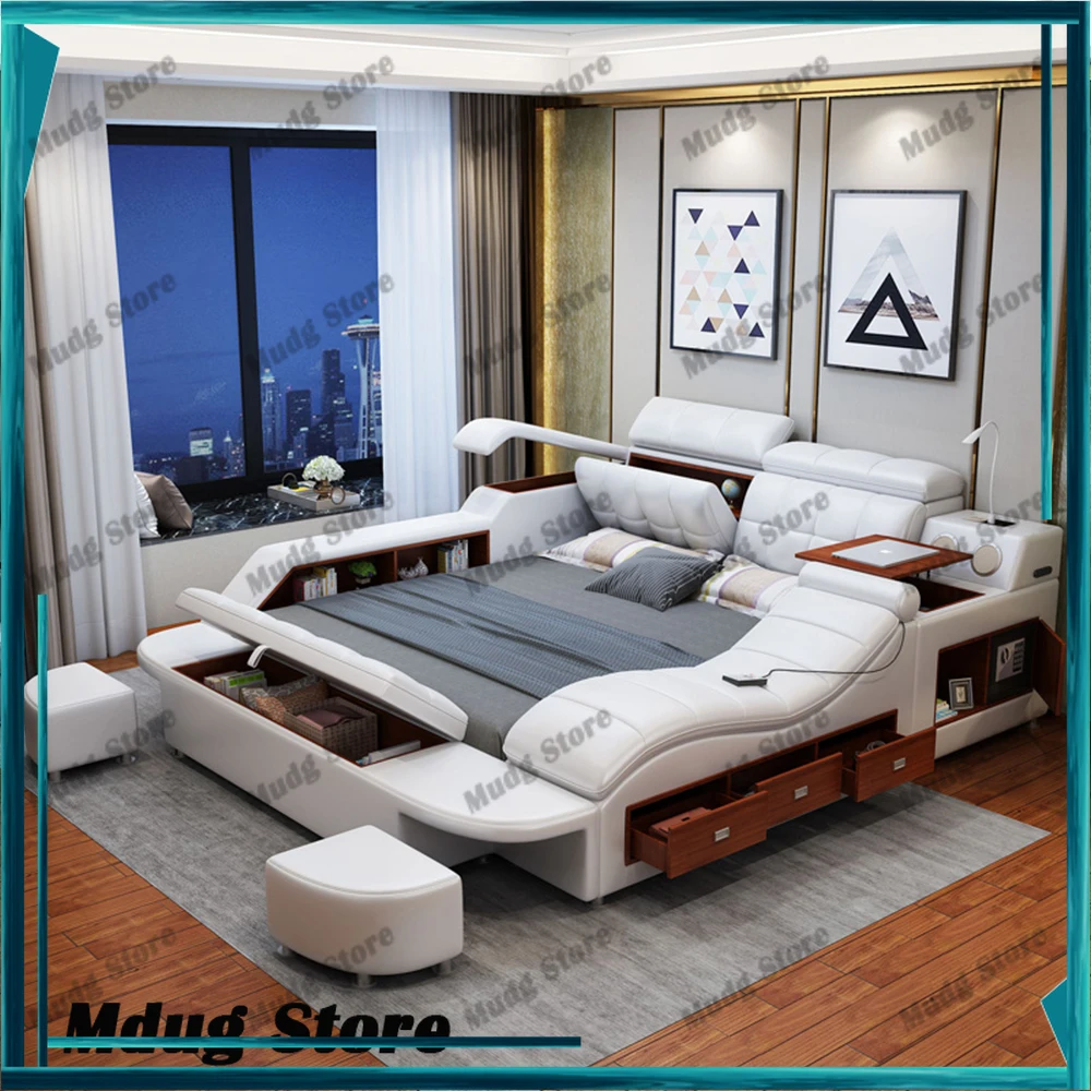 

Charger Cabinets Bed Reading Laptop Big Multifunctional King Beds Bedroom Frame Mobili Per La Casa Furniture Accessories