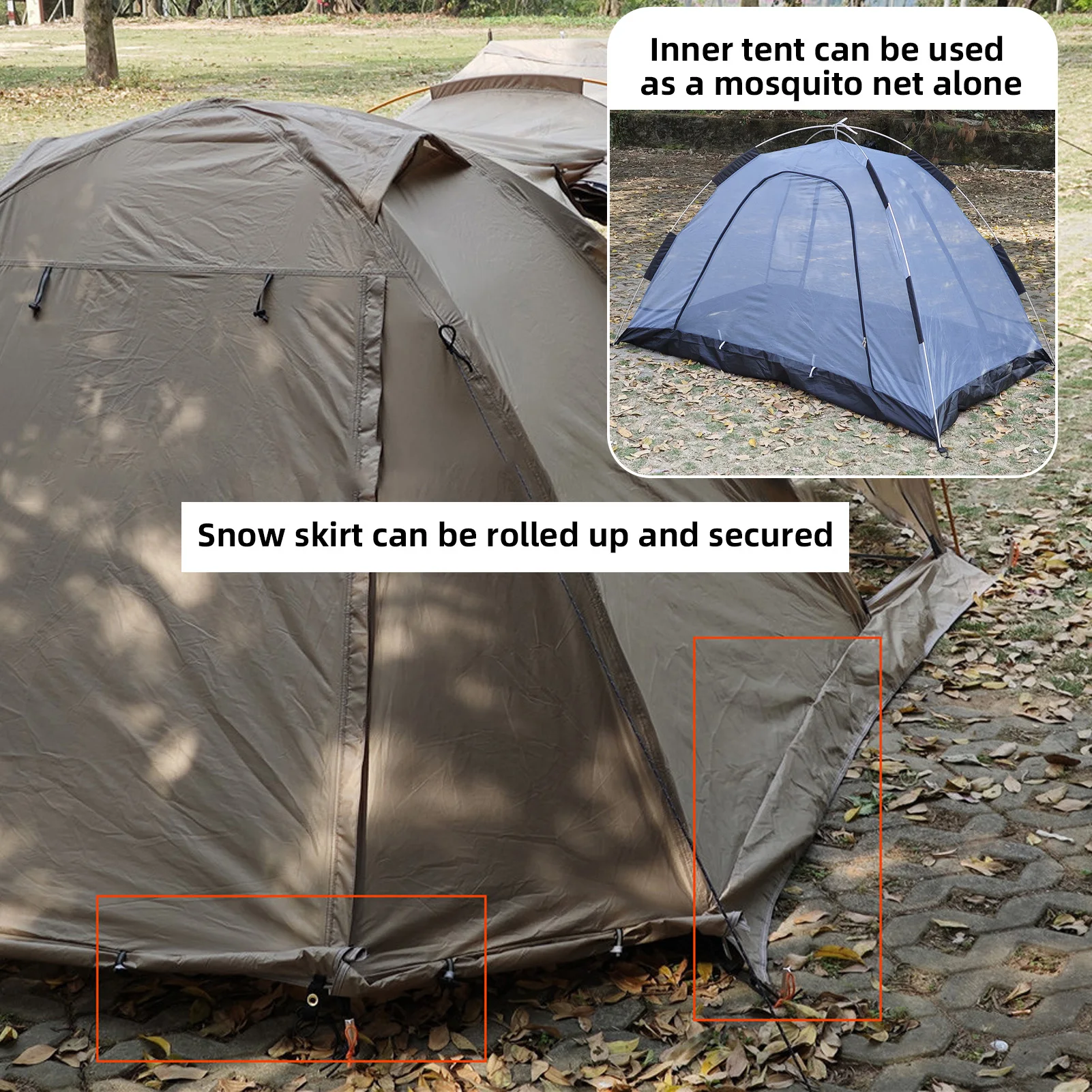 Namiot kopułowy dla 2 osób, ognioodporny, wodoodporny, wytrzymały, z osłoną przeciwsłoneczną, łatwy w użyciu, wysokiej jakości, do biwakowania i wędrówek na świeżym powietrzu.