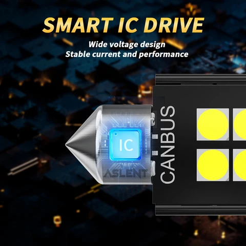 Светодиодные лампы Canbus C5W C10W 31MM 36MM 39MM 41MM, 6000K, 10 шт. — детальный вид товара