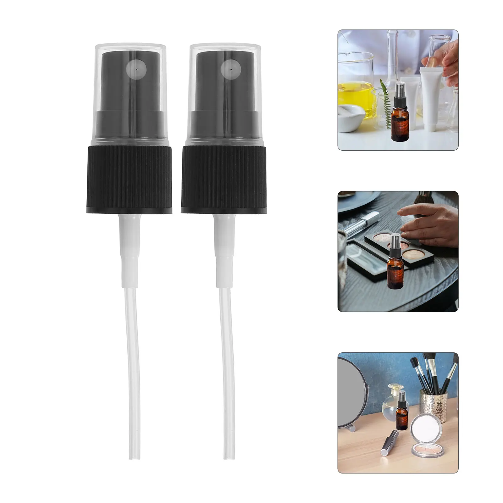 

20pcs Nozzle Fittings Caps Black Travel Perfume Mist Bottle Parts Body Mist Cap Mini Perfume Spray