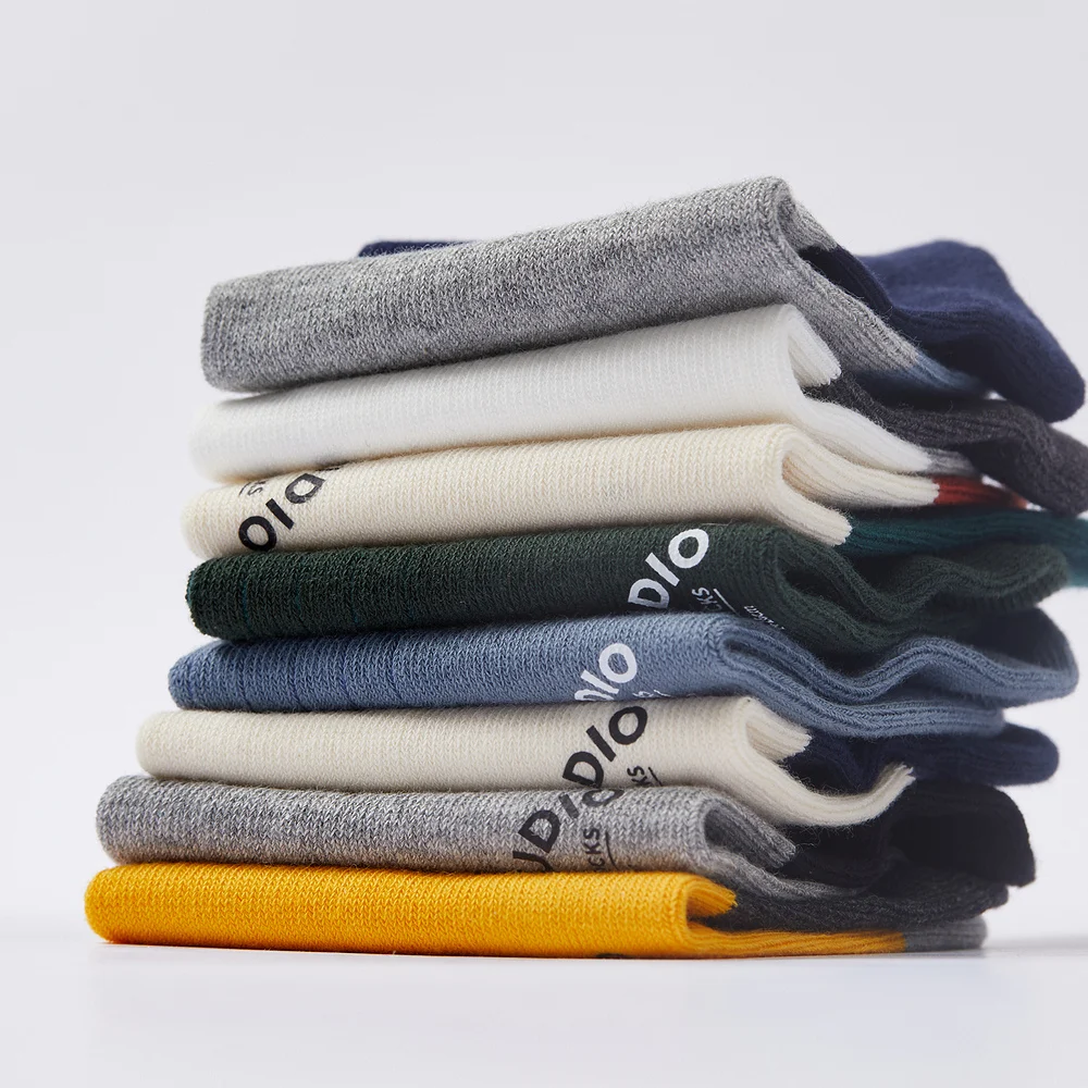 Metersbonwe 6 Pairs Socks Men Autumn And Winter  Comfortable And Warm Mid-Tube Splicing Even Size Leisure Socks Brand