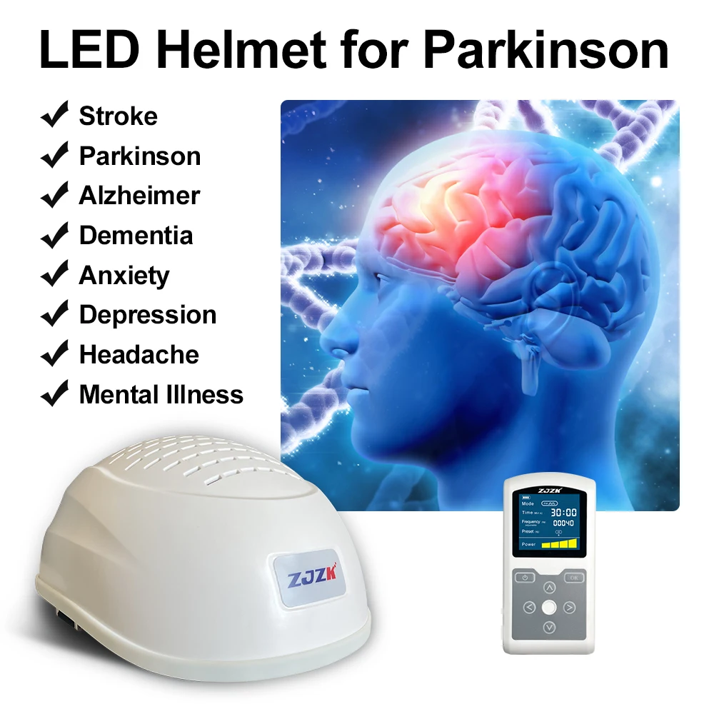 

ZJZK TDCS Brain Stimulation 810nm PBM Helmet LED Infrared Light Therapy for Migraine Parkinson Alzheimer Dementia Depression