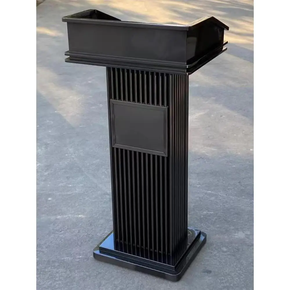 estate outdoor podium, stainless steel rose gold, commercial furniture, sales department, welcome reception desk, parking lot