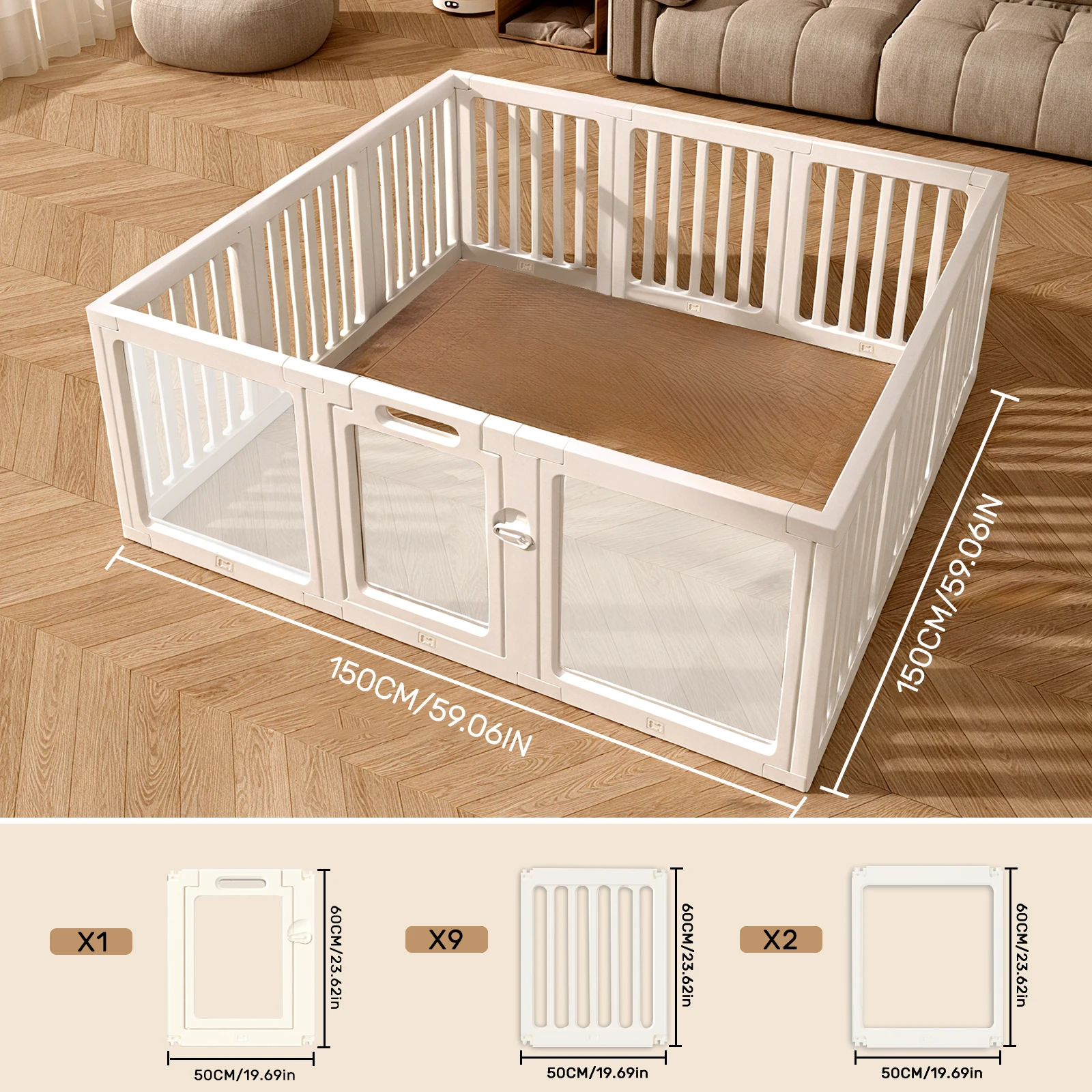 Speelbox voor baby's en peuters, veiligheidshek voor babyhek, speelboxen voor binnen en buiten