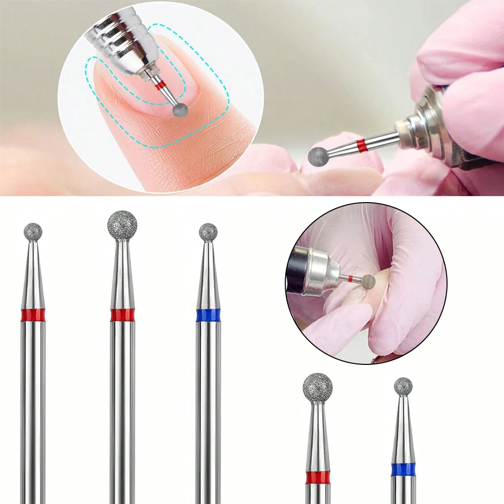 Set di punte per trapano per unghie in metallo da 3 pezzi - Testine di macinazione rotonde professionali per manicure e pedicure, accessorio essenziale per lima per unghie elettrica