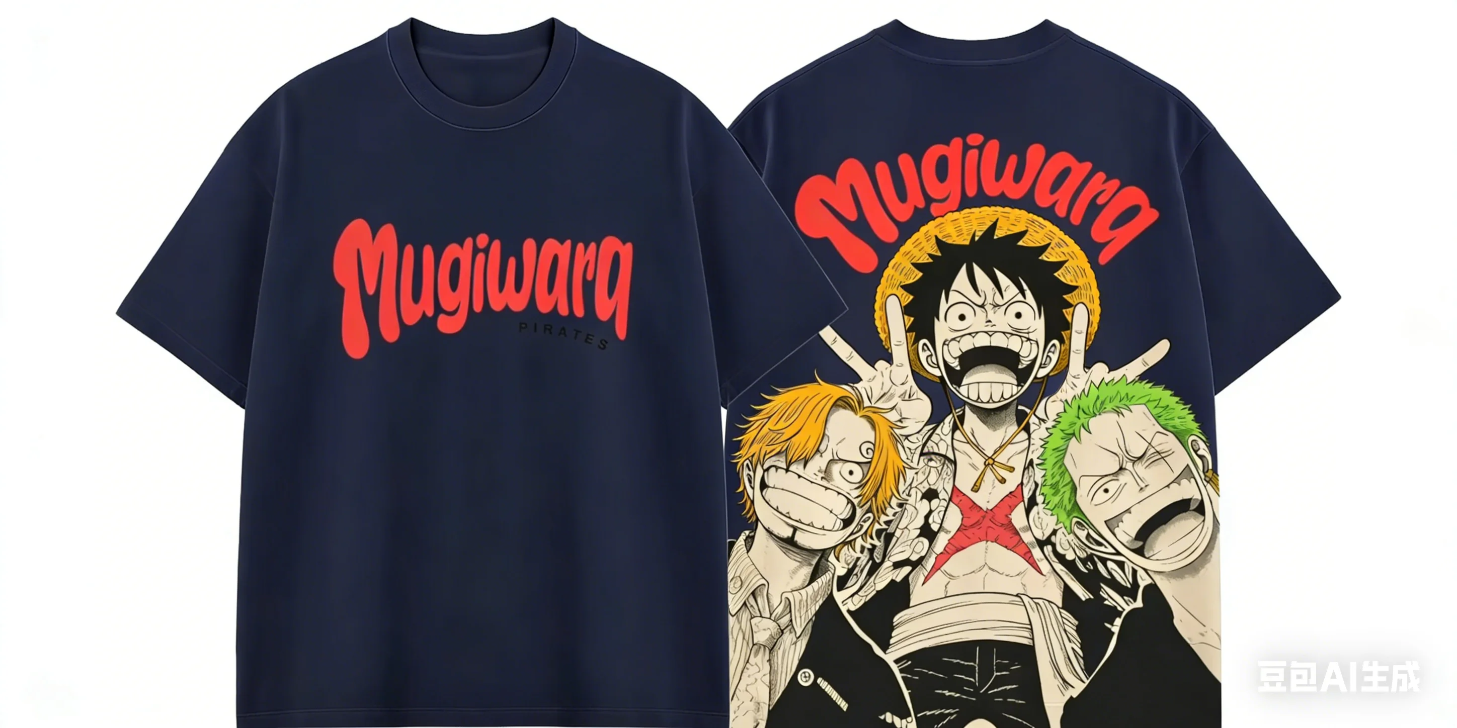 One Piece Luffy Zoro Sanji Mugiwara Crew Grafik-T-Shirt, Vintage Manga Print Anime Casual T-Shirt für Männer, Frauen, Kinder – Detail 7