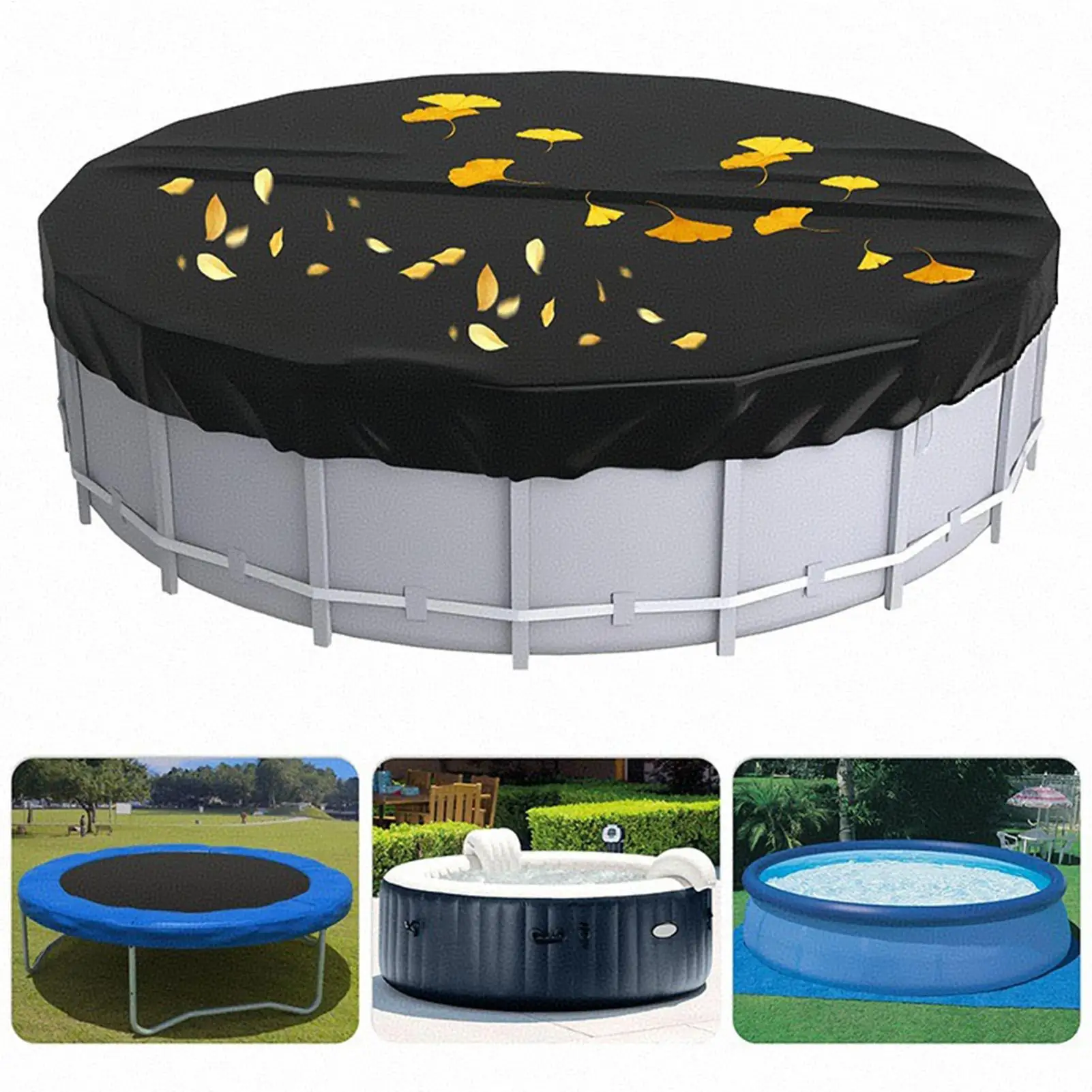 Dog Pool Cover Round Swimming Pool Cover Waterproof Sunproof Trampoline Dust Guard For Pet Deck Beach Park Garden Backyard Adult