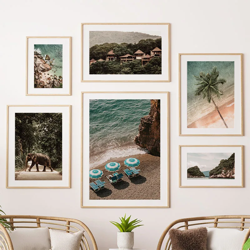 1pc frameless Canvas Painting Mountain Stone Sea Forest Elephant Wall Art Canvas Painting Landscape Posters And Print Wall Pictu