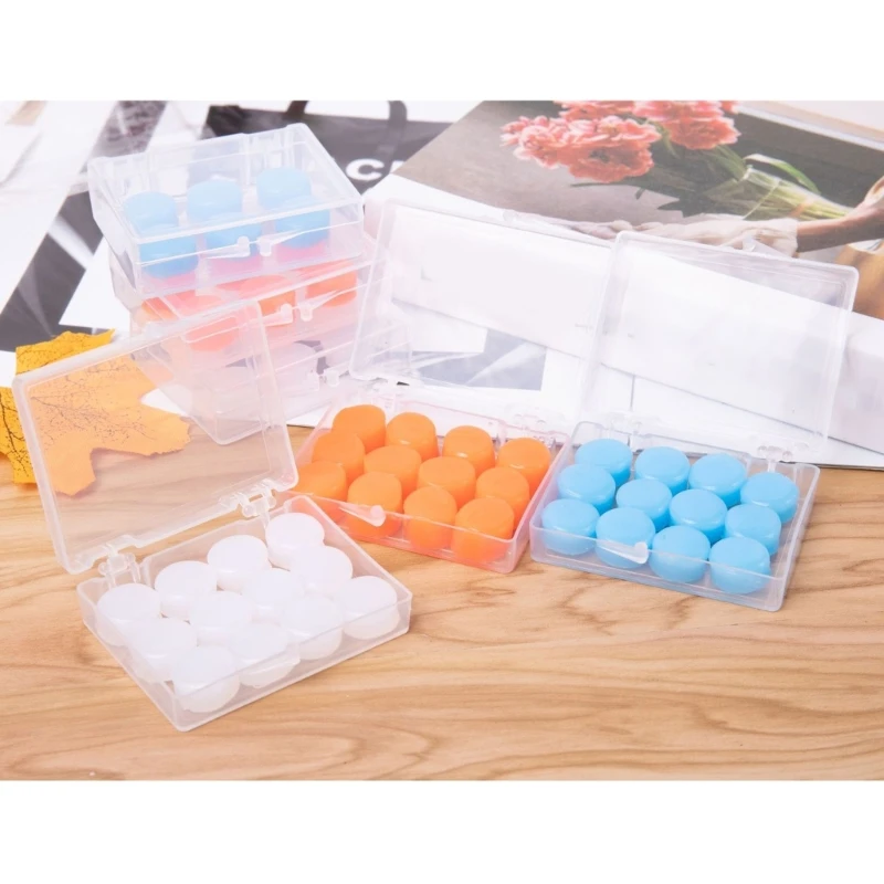 2024 New 12Pcs Watertight Swimming Ear Plugs Reusable Silicone Swimmers Earplug Ear Protections Ear Plugs for Showering Swimming