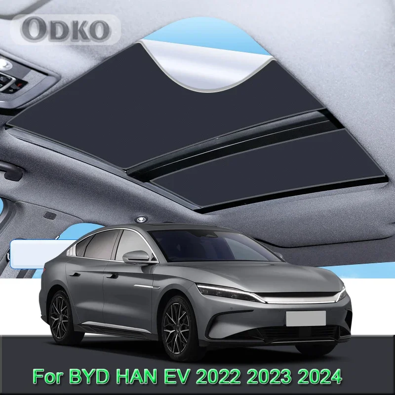 Car Electrostatic Adsorption Sunroof Sunshade For BYD HAN EV 2022 2023 2024 Heat Insulation Skylight Sticker Auto Accessories