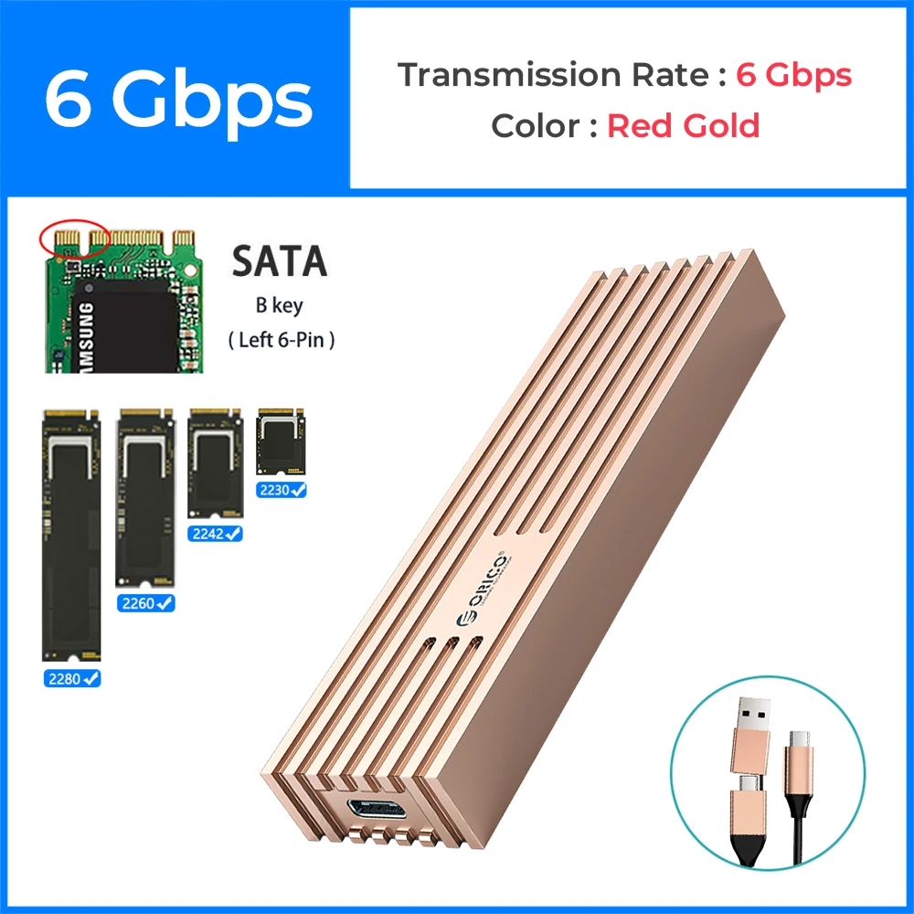 ORICO vysokorychlostní pouzdro SSD 40Gbps M.2 NVME ENCLORESE Vnější HD kryt Thunderbolt 3/4 USB4 USB Typ C 3.0 Disková skříň diskového úložiště