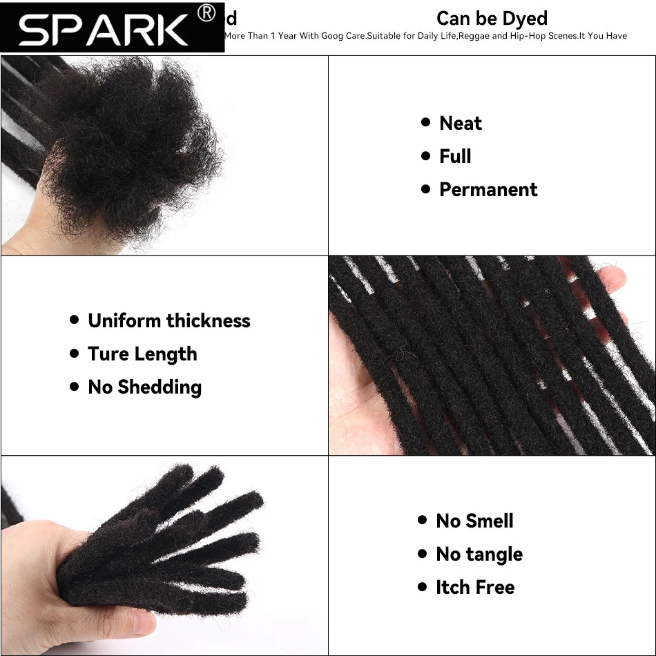 Extensiones de cabello de ganchillo hechas a mano para mujeres negras, trenzas de ganchillo de Color puro, cabello humano de moda de 20 hebras, rastas de pelo