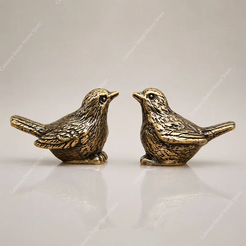 Aufwendig detaillierte Vogelfigur aus massivem Messing – Vielseitiges Innendekorationsstück, elegante Messing-Spärrchen-Figur, Teetier, Heimdekoration – Detail 3