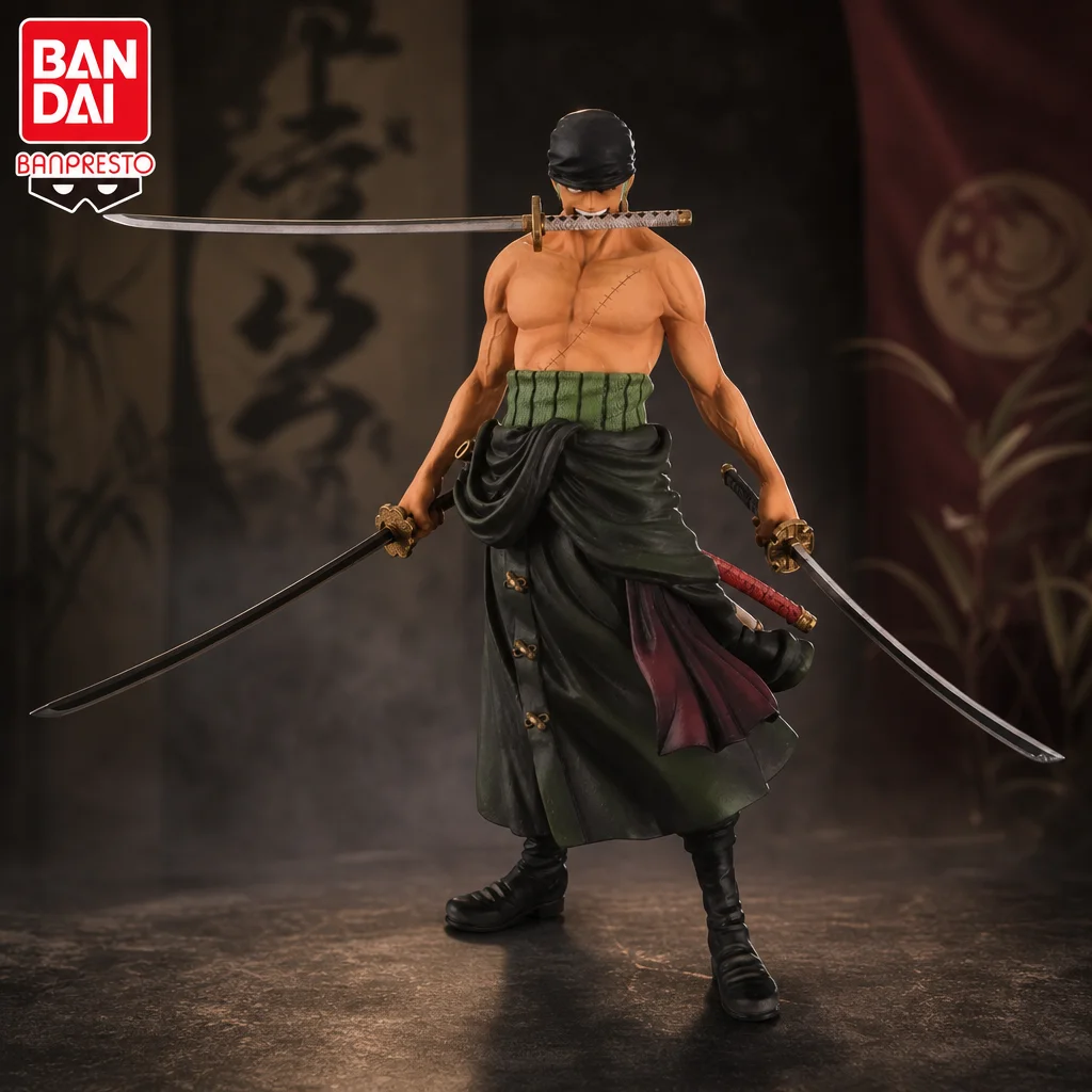 Auf Lager BANDAI Original BANPRESTO ONE PIECE Zoro Actionfigur Modellpuppe Brandneu verpackt Garage-Modellspielzeug