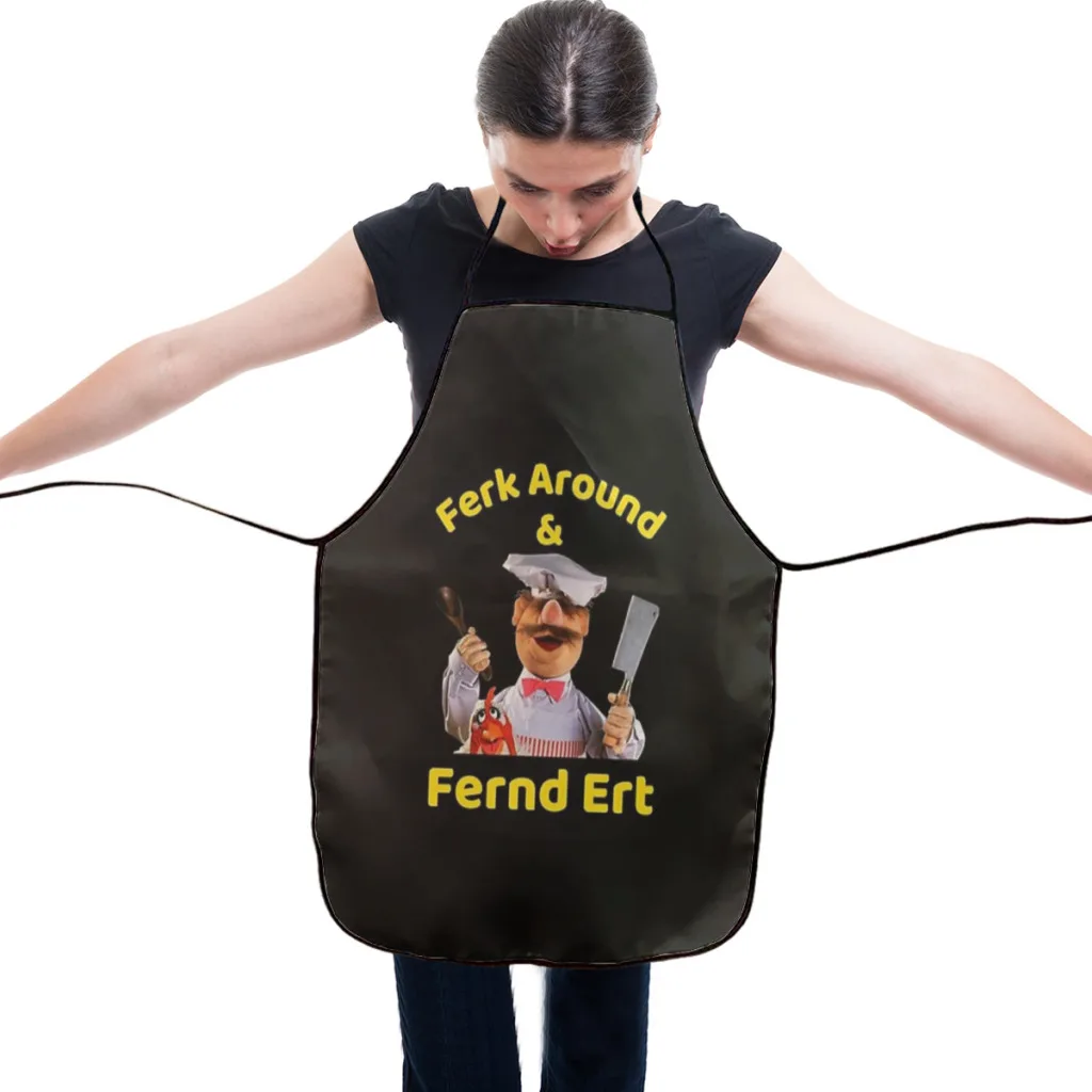 Funny Swedish Chef Ferk Around Quote Original Willow Days Kitchen Women Apron Household Cleaning  Composite Pinafore