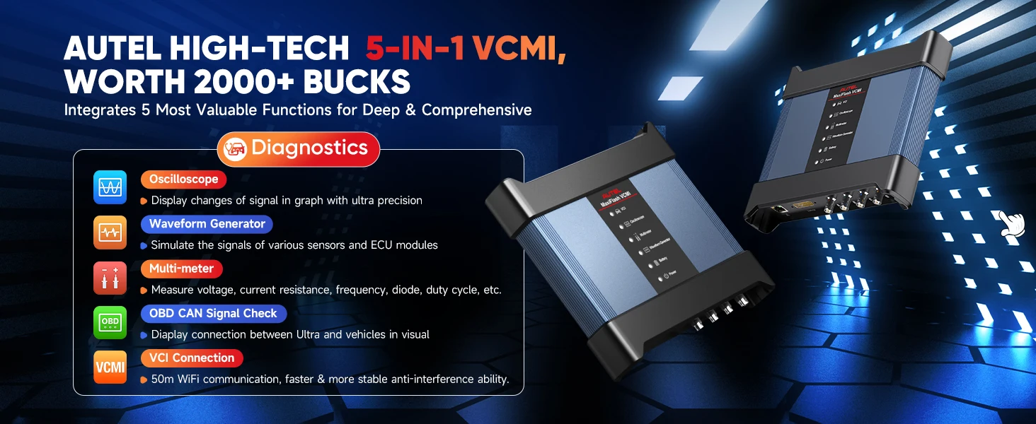 Autel MaxiSys Ultra Top Intelligentes Diagnosegerät, 5-in-1 VCMI, Topologie 2.0, ECU-Programmierung & Codierung, PK Ultra Lite/ Elite II PRO – Detail 4
