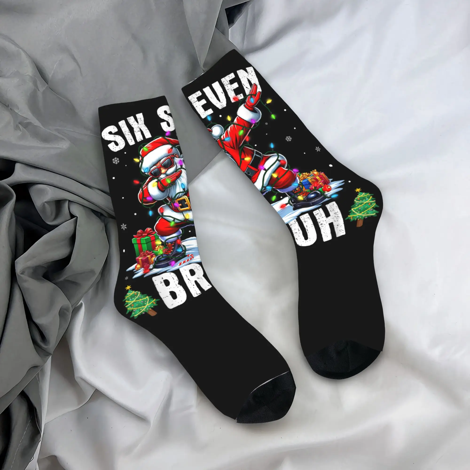 

Мужские носки Bruh Six Seven Santa Dabbing, рождественские рубашки, детские чулки для мальчиков, осенние модные мягкие носки, нескользящие носки для скалолазания