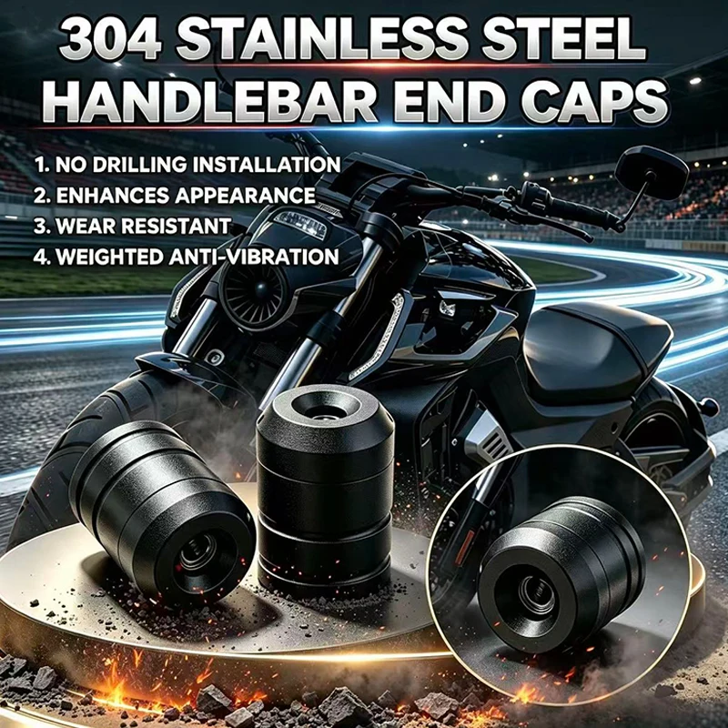 Motorcycle Accessories Stainless Steel Handle Bar Handlebar Grips Cap End Handle Plugs Cap For Benda LFC700 LFC 700 Dark Flag500