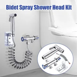 Toilet Shower Wc Hand Held Spray Portable Bidet Toilet Sprayer Dual Control Angle Valve Personal Care Stainless Steel Bidets