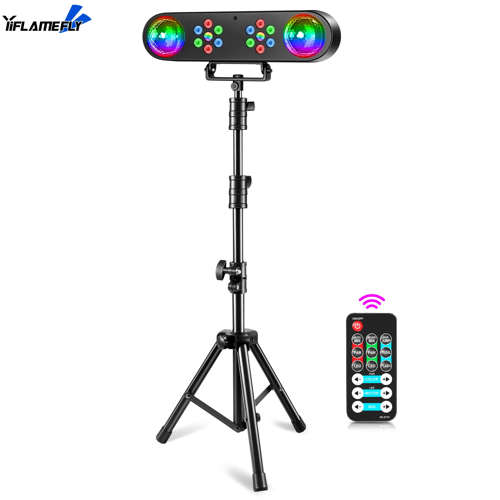 

Yiflamefly Mini Bracket Effect Lights Mobile Stage Lighting System Sound Control Remote Control for Shows Concerts Parties Bars