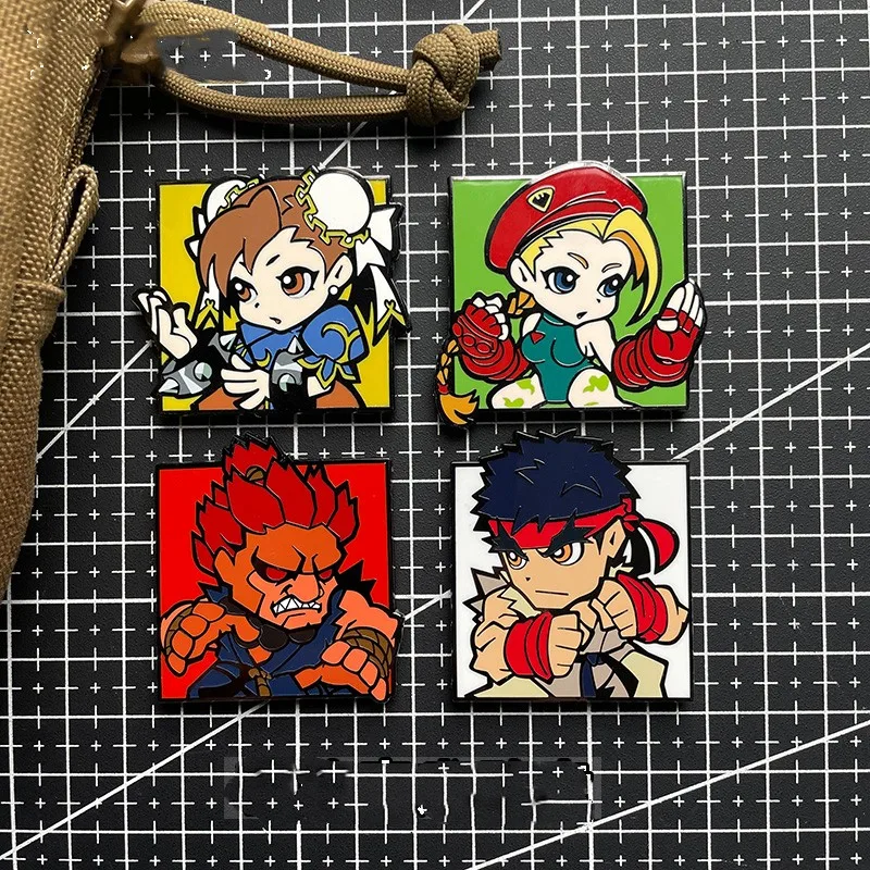 

Anime Game Metal Patch Street Fighter Q Edition Fighting Games Tactical Badge DIY Decorative Decals For Clothing Backpack