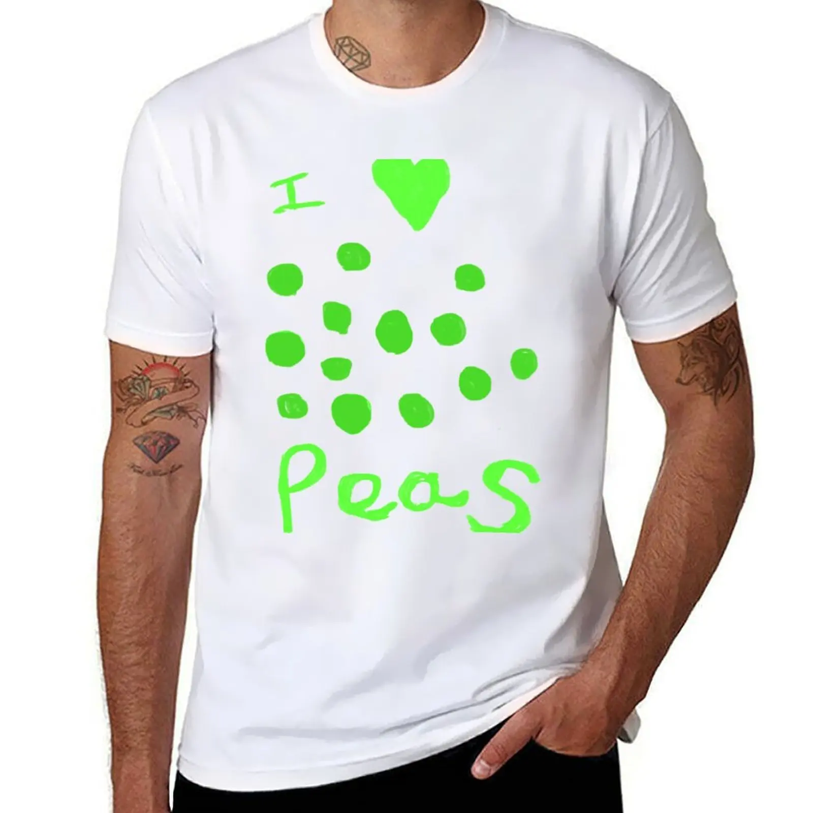 

I love peas T-Shirt men t shirt cotton 100% anime tshirt T-Shirt