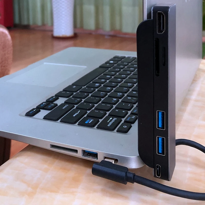 Y43A-USB C HUB 3.0 87W PD -Compatible Converter Type C 90 Degree Multifunctional Side Clip Adapter For Ipad  Pro