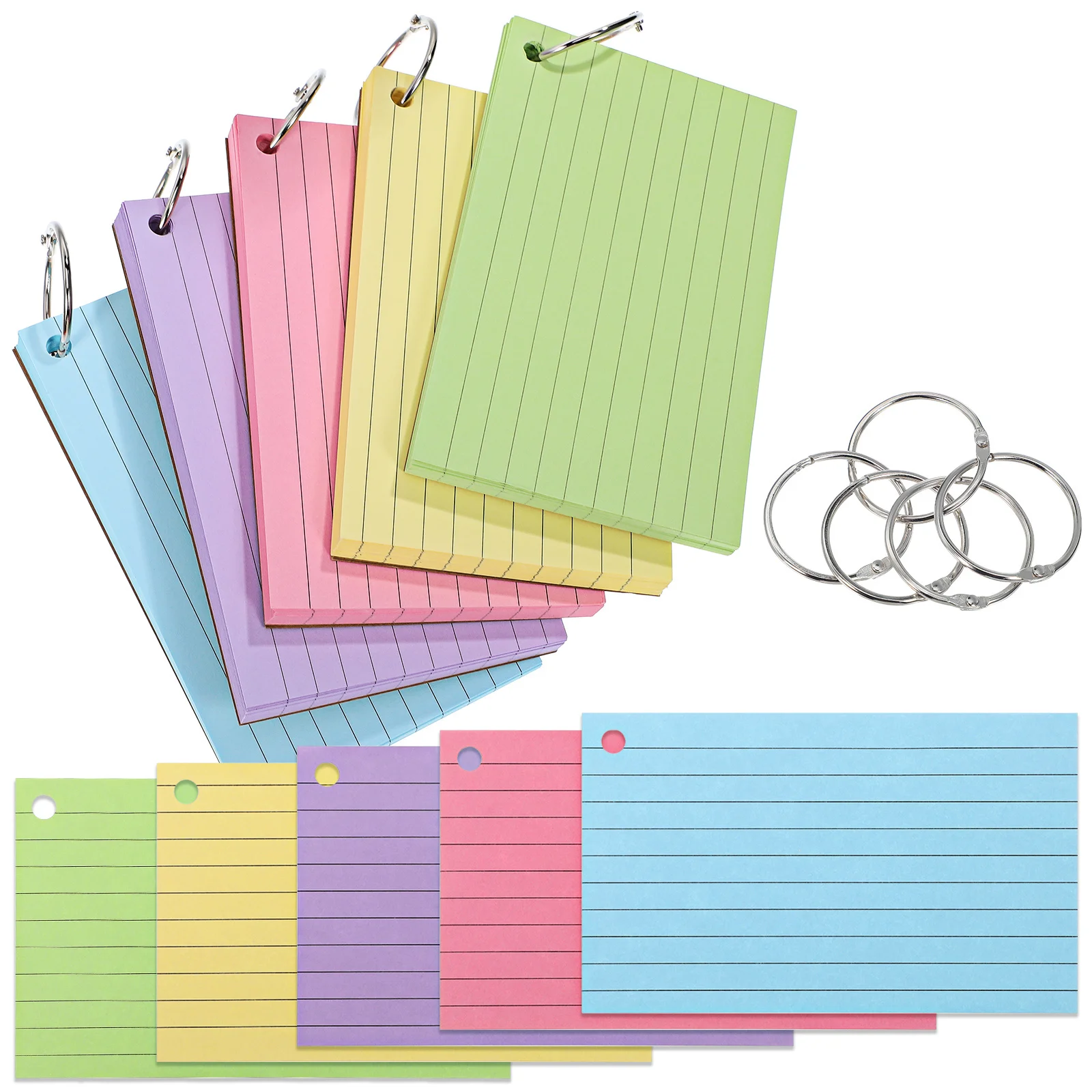 500 pcs Index Lined Colorful Flash For Studying Note Pads Portable Notepads Small Notebook Office Supplies Study Cards School