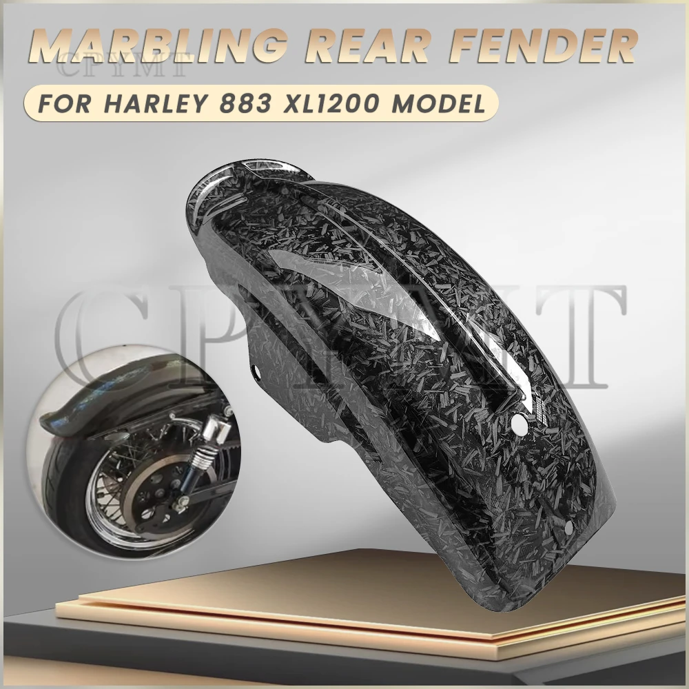 

Motorcycle Short Rear Fender Marbling Motorbike Splash Mudguard Fairing fit for Harley 883 XL1200 Motorcycle Accessory