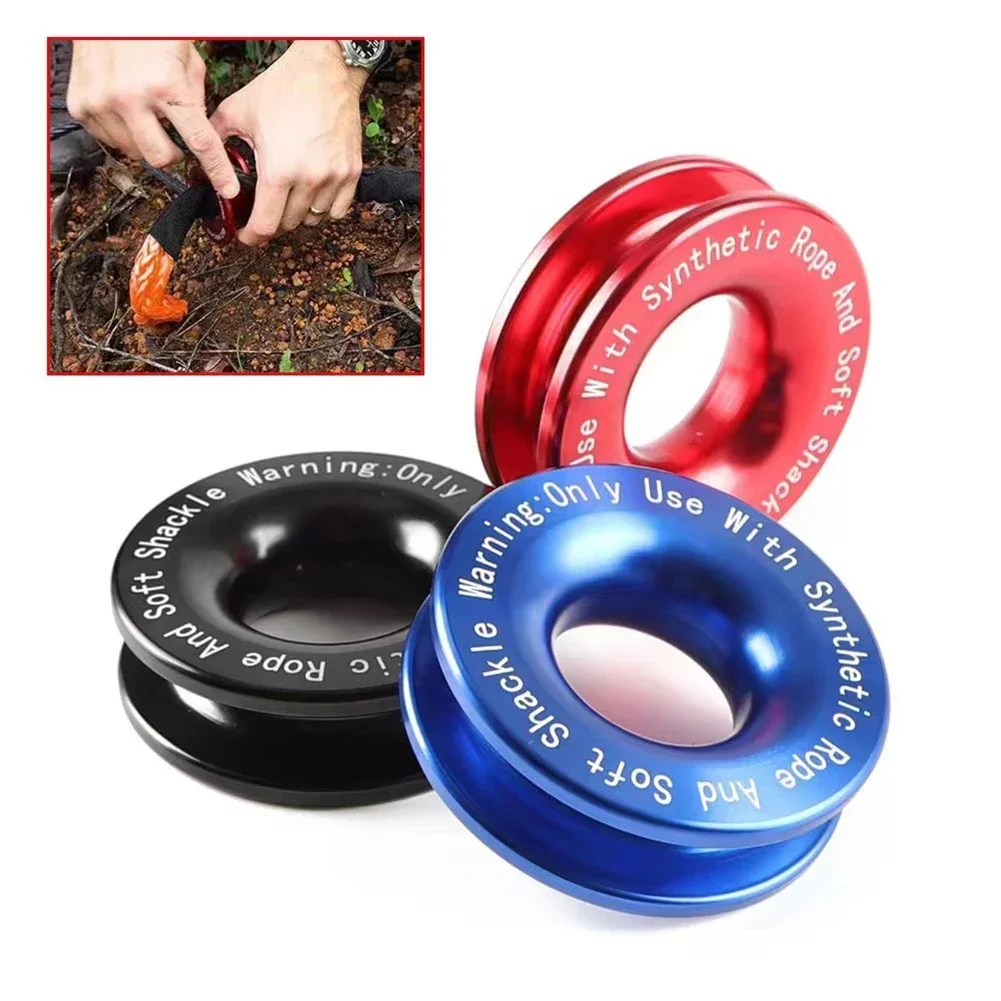 

Off-road Car Winch Snatch Recovery Ring Kit With Soft Shackle For Truck ATV Rope Hauls Towing Wheels Trailers Rescue Pulleys